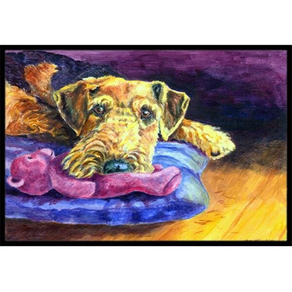 Carolines Treasures 7345JMAT Airedale Terrier Teddy Bear Indoor & Outdoor Mat; 24 x 36 in. 7345JMAT - main